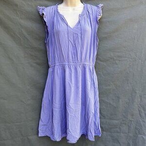 Old Navy Size Large Lupine Lilac Lavender Purple Dress Flutter Sleeves V-Neck